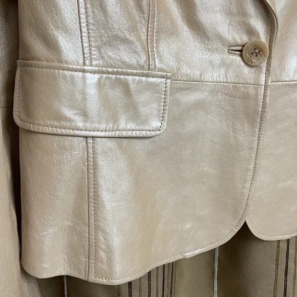 Worthington Cream Leather Jacket - Picture 4 of 11